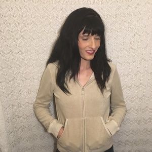 Juicy Couture Beige Classic Terry Zip Hoodie